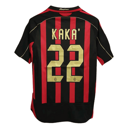 Camiseta de fútbol retro del AC Milan 2006/07 de Kaká con el número 22