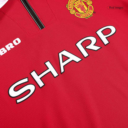 Camiseta retro de manga larga local Beckham #7 del Manchester United 1998/99