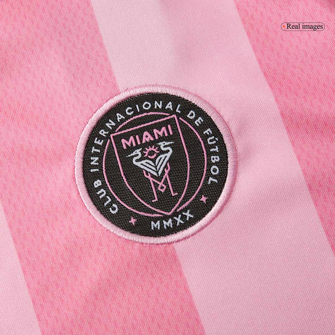 Conjunto de camiseta y pantalón corto de fútbol para niños del Inter Miami CF (temporada 2025) Rosa