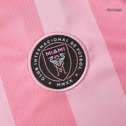 Conjunto de camiseta y pantalón corto de fútbol para niños del Inter Miami CF (temporada 2025) Rosa