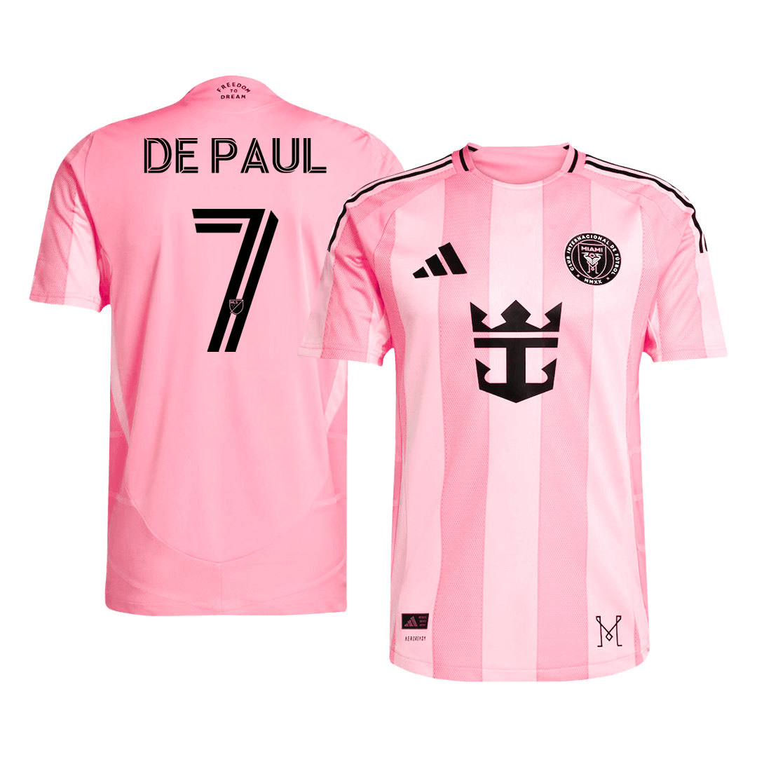 Camiseta de fútbol de De Paul #7 del Inter Miami CF, versión jugador local, temporada 2025