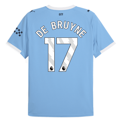 Camiseta de fútbol del Manchester City, local, temporada 2025/26, de De Bruyne, nº 17, azul