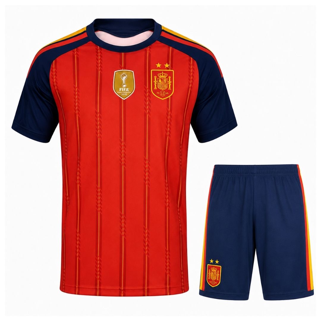 Spain Home Soccer Kit - Winner Jersey + Shorts 2026 World Cup Without Logo