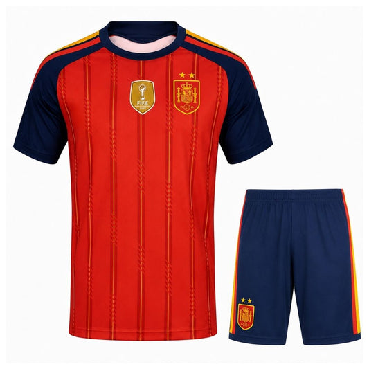 Spain Home Soccer Kit - Winner Jersey + Shorts 2026 World Cup Without Logo
