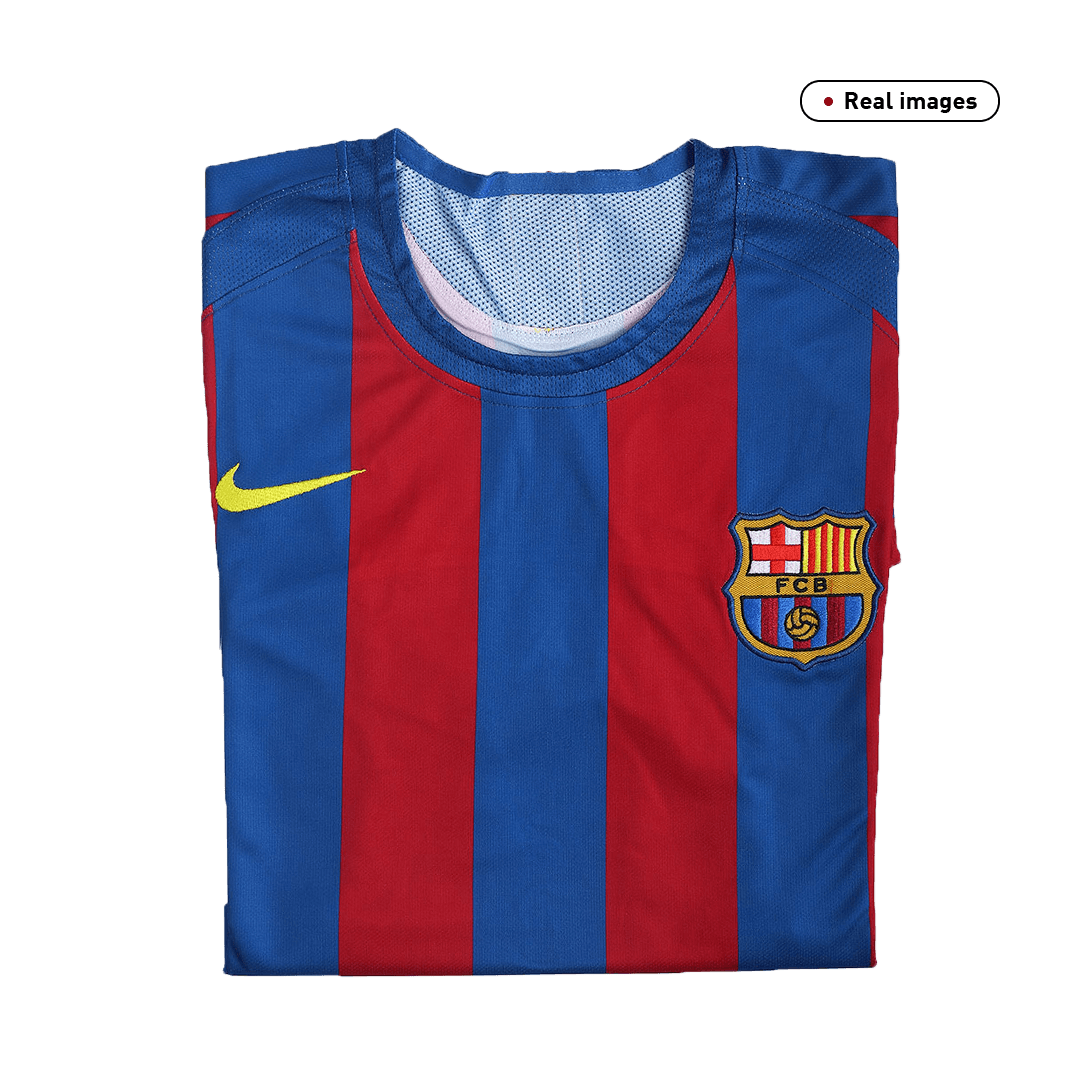 Camiseta retro de local de Ronaldinho #10 del Barcelona 2005/06 - Final de la UCL