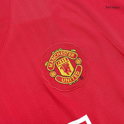 Camiseta de fútbol retro de manga larga del Manchester United 2007/08 (local)