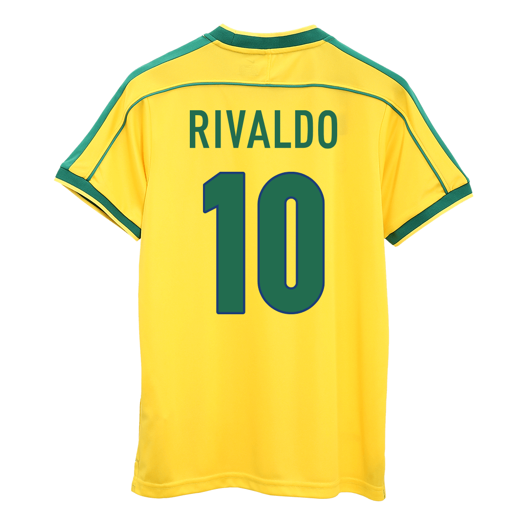 Camiseta retro de Brasil de Rivaldo #10, local, Mundial 1998