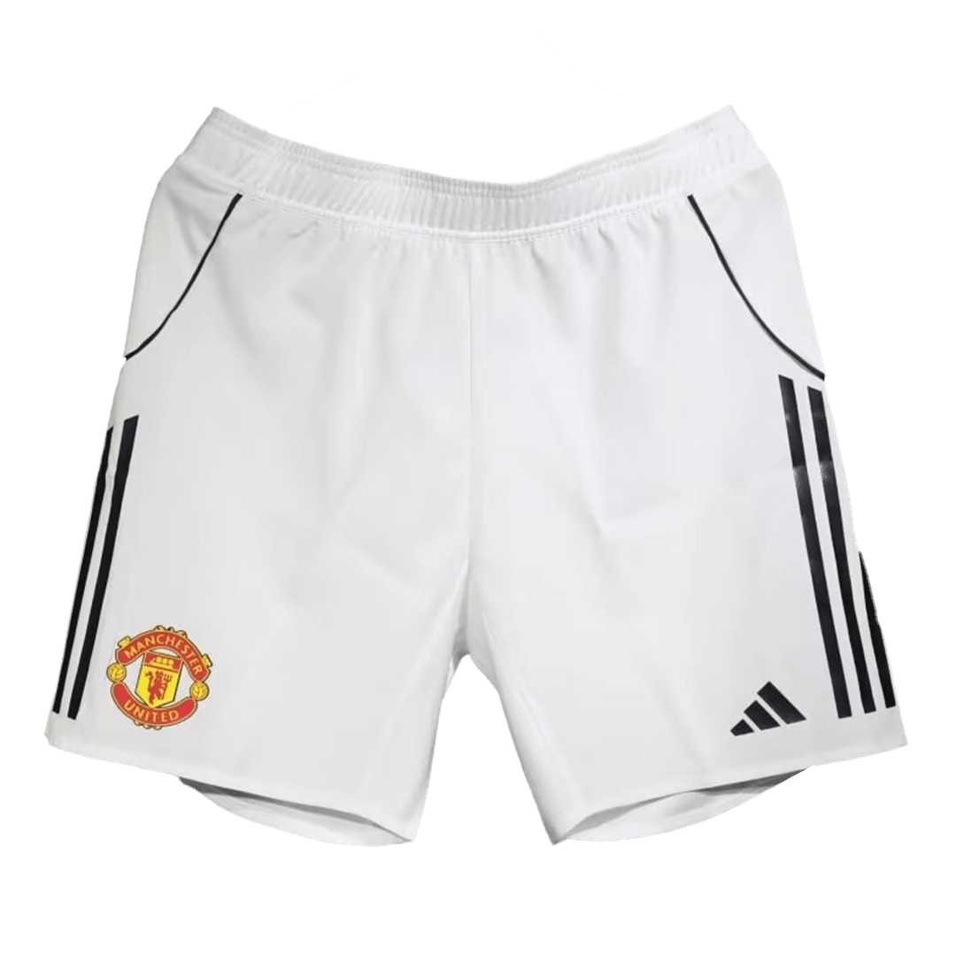 Pantalones cortos de fútbol del Manchester United, versión jugador local, temporada 2025/26