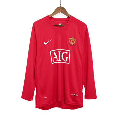 Camiseta retro de manga larga del Manchester United 2007/08, número 7 (local).