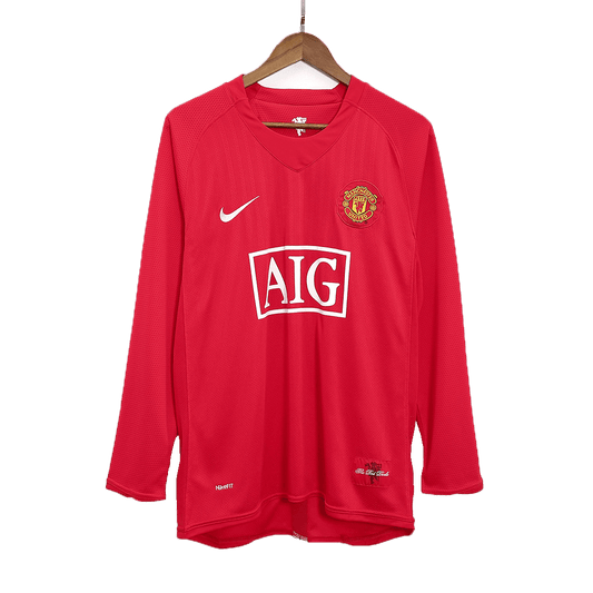Maillot de football rétro domicile manches longues Manchester United 2007/08