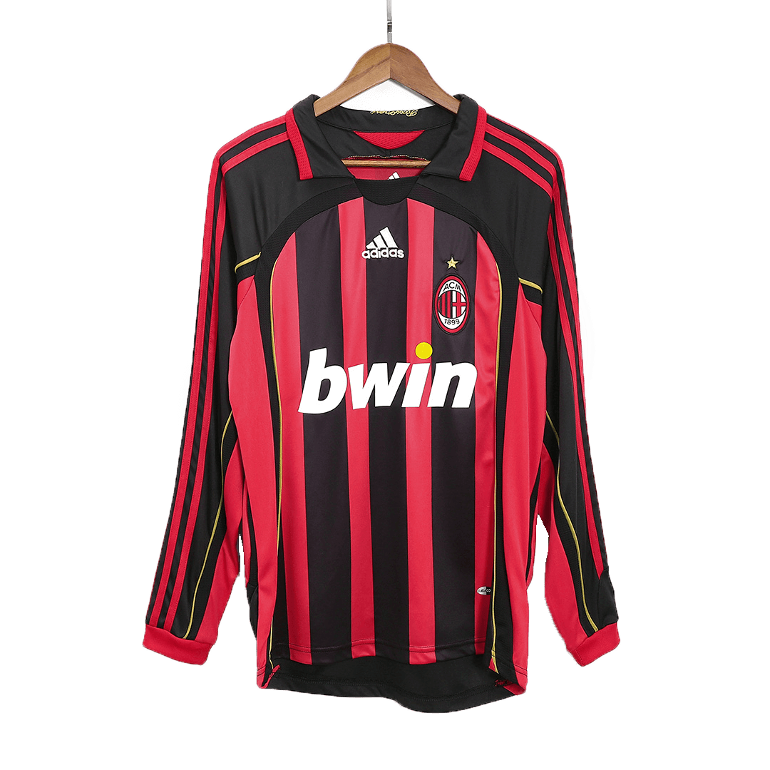 Camiseta de fútbol retro de manga larga del AC Milan 2006/07 (local)