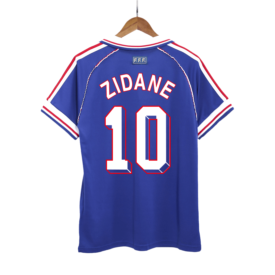Camiseta retro de fútbol de ZIDANE #10 Francia 1998
