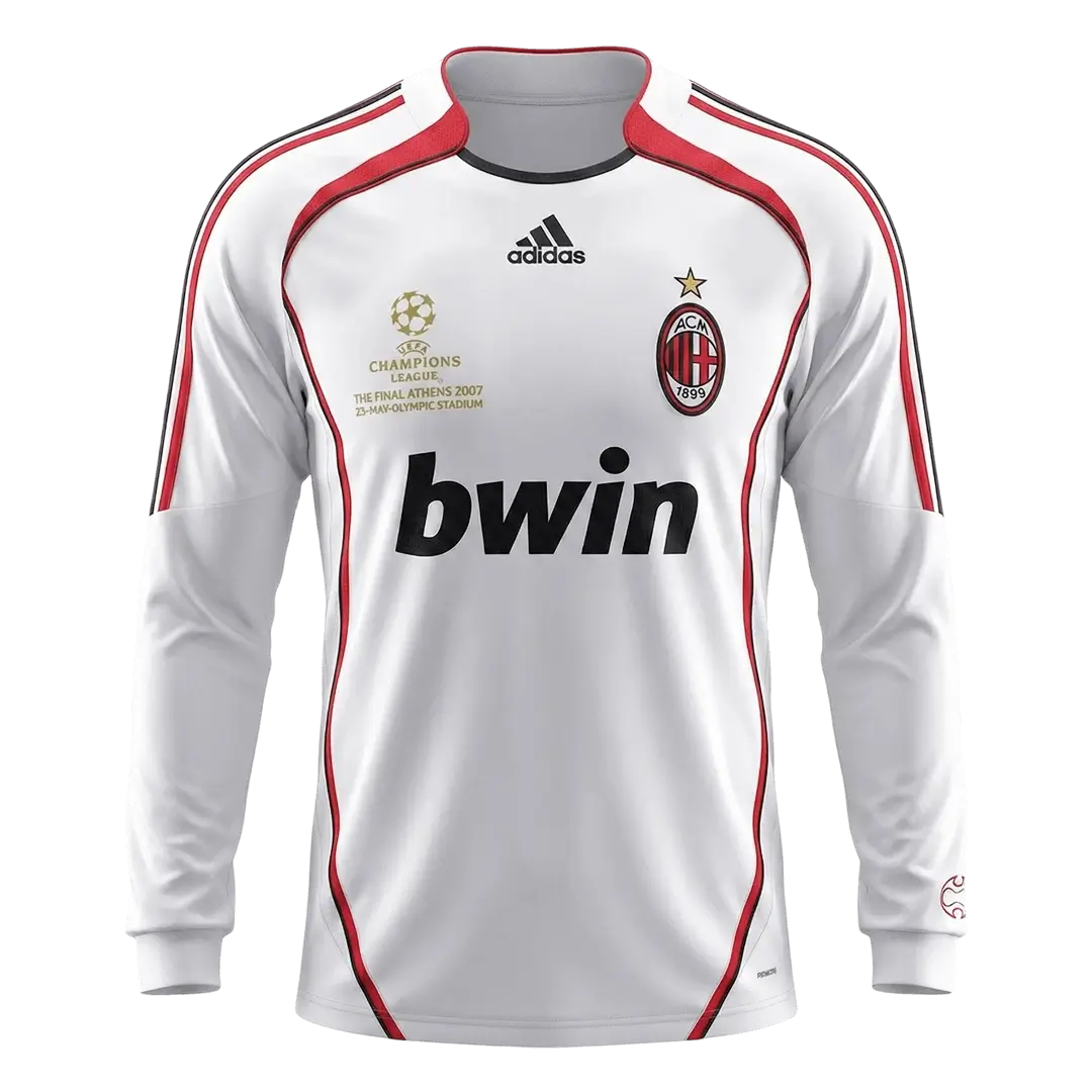 Camiseta de fútbol retro de manga larga de visitante del AC Milan 2006/07