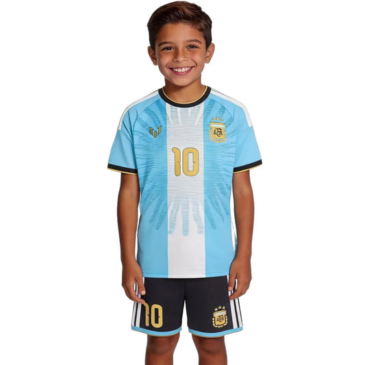 Kit de camiseta local de Argentina para niños (Camiseta y pantalones cortos 2026)