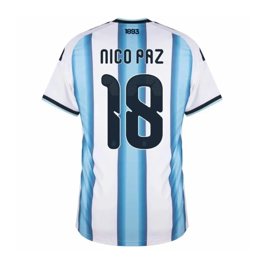 Camiseta de fútbol local de Nico Paz #18 Argentina Copa Mundial 2026