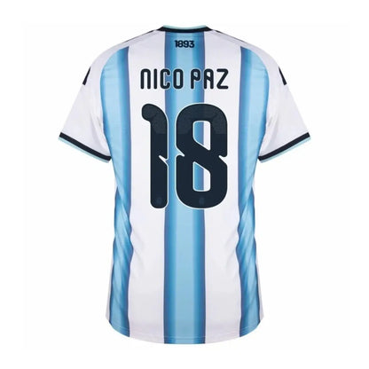 Camiseta de fútbol local de Nico Paz #18 Argentina Copa Mundial 2026