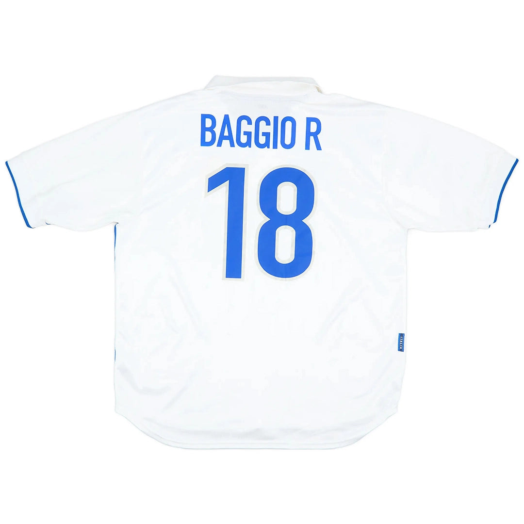 Camiseta de fútbol retro de visitante de Italia 1998 de BAGGIO R #18