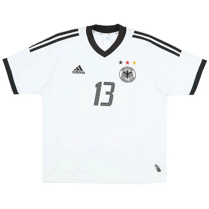 Camiseta retro de fútbol local de Alemania, Ballack #13, 2002