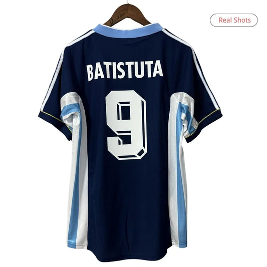 Maillot de football rétro extérieur de Batistuta n°9 Argentine 1998