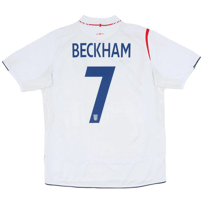 Camiseta retro de fútbol local de Inglaterra 2006 de BECKHAM #7