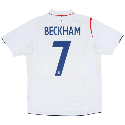 Camiseta retro de fútbol local de Inglaterra 2006 de BECKHAM #7
