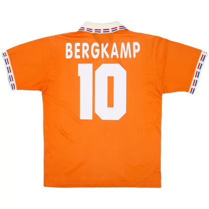 BERGKAMP #10 Países Bajos Euro 1996 Camiseta de Fútbol Retro Local