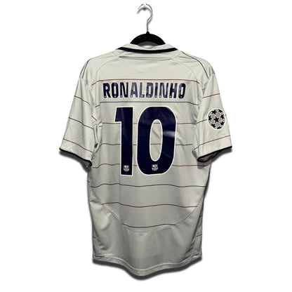 Maillot de football rétro extérieur de Ronaldinho n°10, FC Barcelone, saison 2003/04