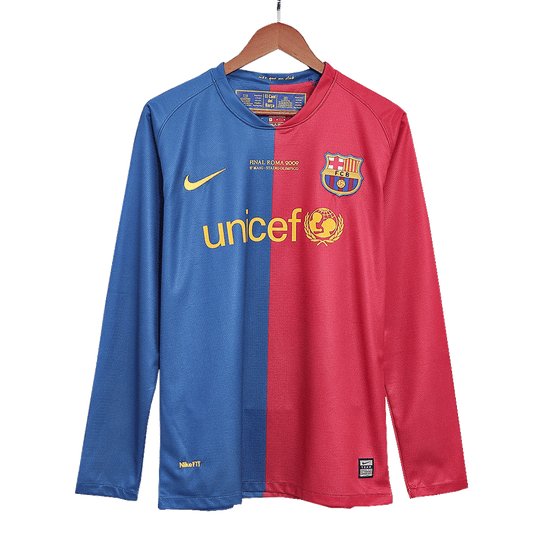 Maillot de football rétro manches longues domicile Barcelone 2008/09 - Finale de la Ligue des champions