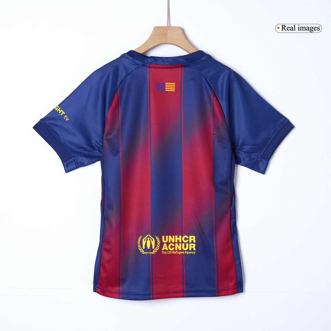 Equipación completa del FC Barcelona para niños, temporada 2025/26 - Camiseta + Pantalón corto + Medias