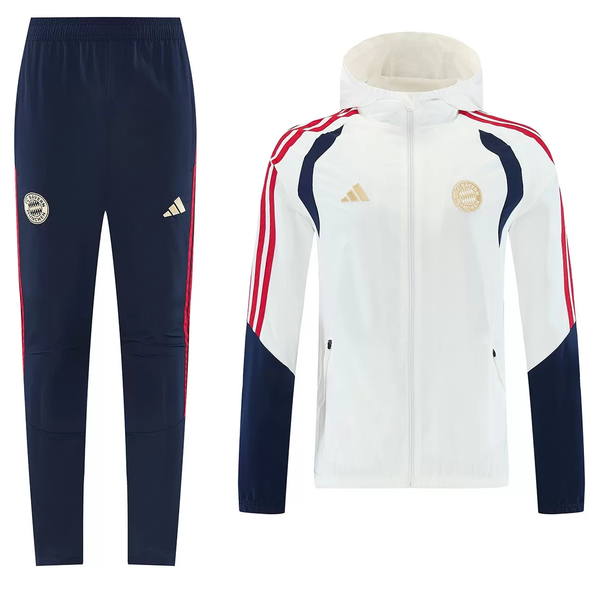 Bayern Munich Windbreaker Tracksuit 2026/27 (Hoodie+Pants) White