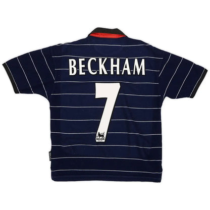 Camiseta de fútbol retro de visitante del Manchester United 1999/00 de Beckham #7