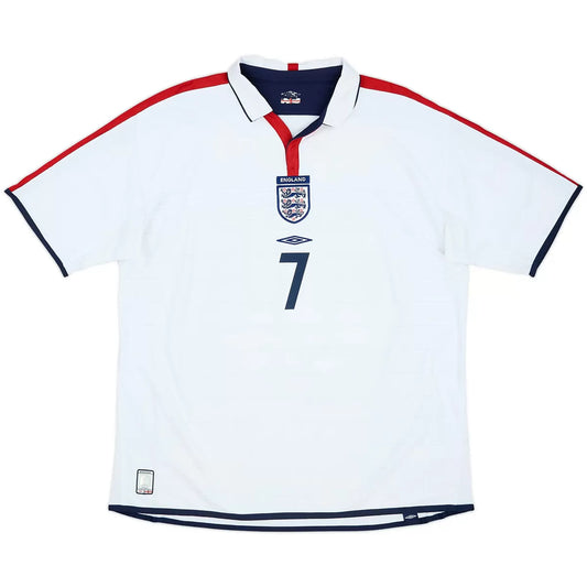 Maillot de football rétro domicile Angleterre 2004 BECKHAM #7