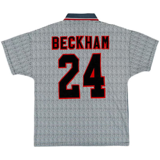 Maillot de football rétro Beckham #24 Manchester United 1995/96 troisième extérieur