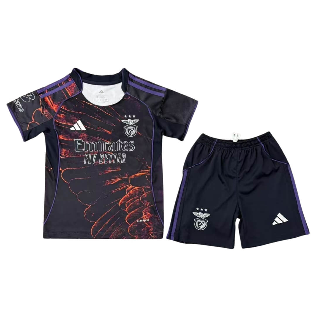 Kit de fútbol de la cuarta equipación de visitante del Benfica para niños 2025/26