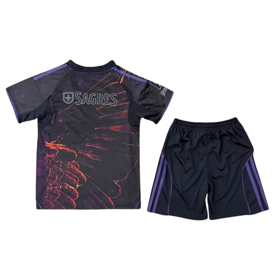 Kit de fútbol de la cuarta equipación de visitante del Benfica para niños 2025/26