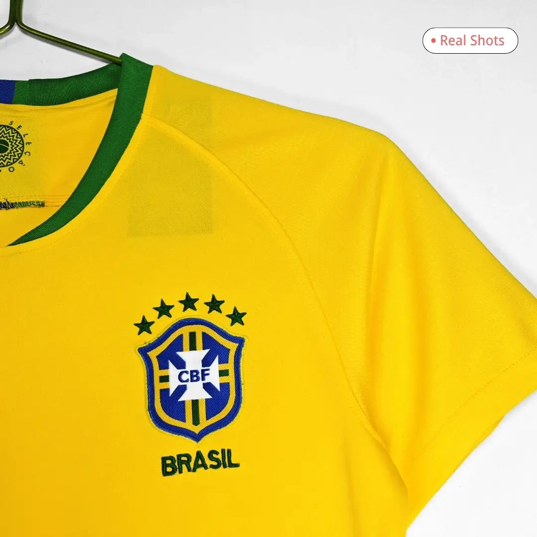 Camiseta de fútbol retro local de Brasil 2018