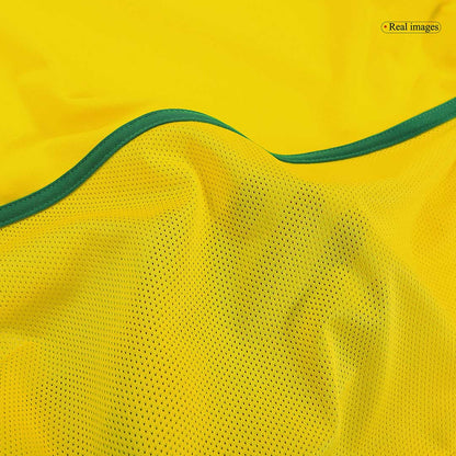 Camiseta retro de fútbol de local de Brasil 2002/03, con el número 9 de Ronaldo.