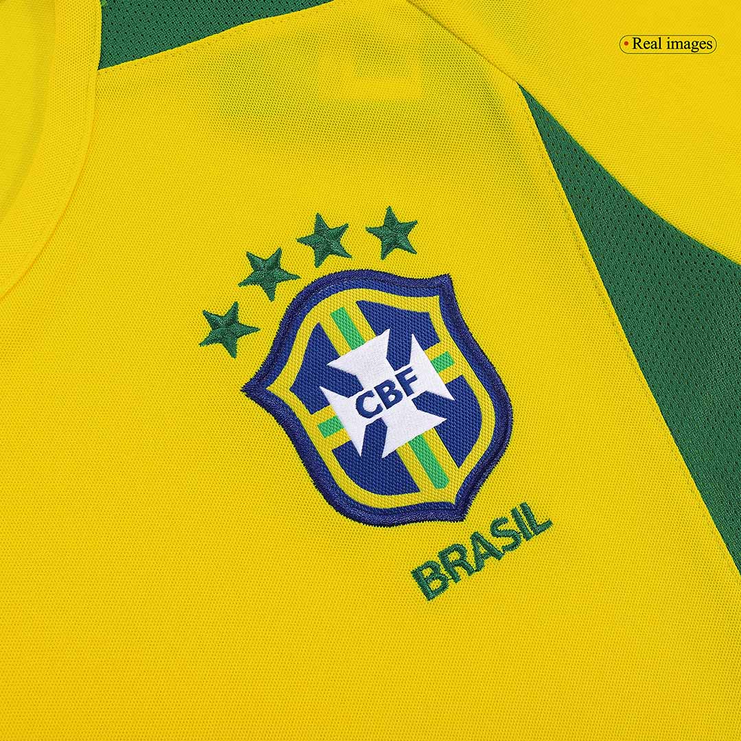 Camiseta retro de fútbol de local de Brasil 2002/03, con el número 9 de Ronaldo.