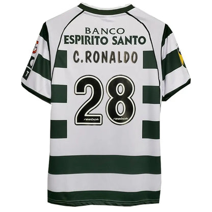 Camiseta de fútbol retro local C.RONALDO #28 Sporting CP 2001/03
