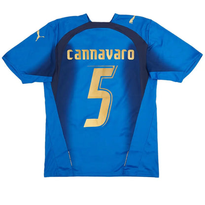 Camiseta de fútbol retro local de CANNAVARO #5 Italia 2006