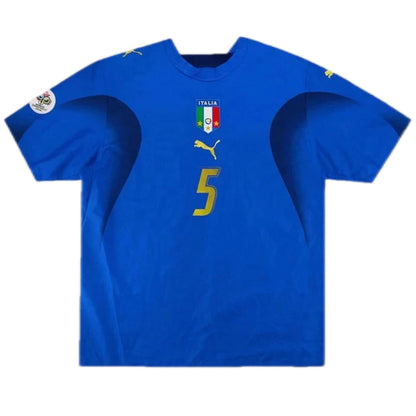 Camiseta de fútbol retro local de CANNAVARO #5 Italia 2006