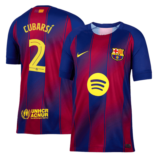Maillot de football CUBARSÍ #2 Barcelone Domicile 2025/26 - UCL