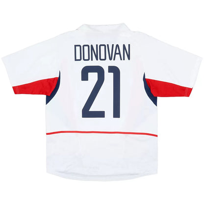 Camiseta de fútbol retro de la equipación local de Donovan #21 de EE. UU. 2002