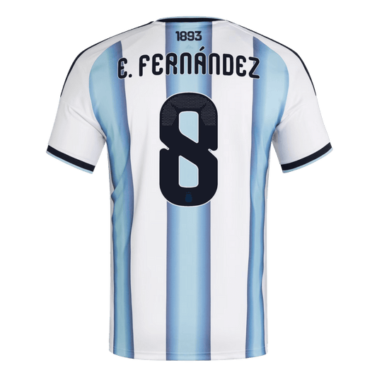 E. FERNÁNDEZ #8 Maillot de foot Argentine Domicile Coupe du Monde 2026