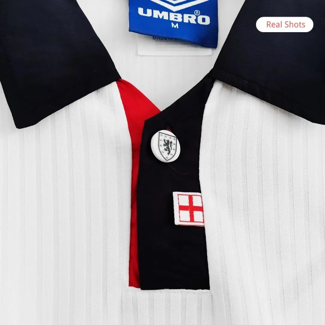 Camiseta Retro de Fútbol Beckham #7 Inglaterra 1998 Manga Larga Local