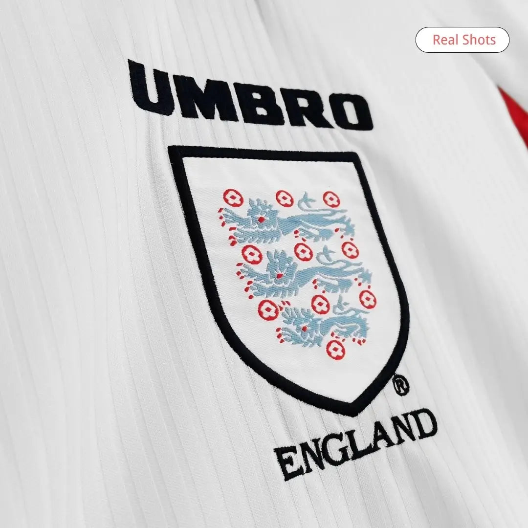 Camiseta Retro de Fútbol Beckham #7 Inglaterra 1998 Manga Larga Local