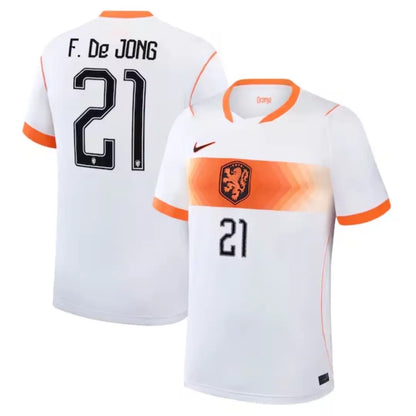 F.De JONG #21 Países Bajos Camiseta de Jugador Versión Visitante Copa Mundial 2026
