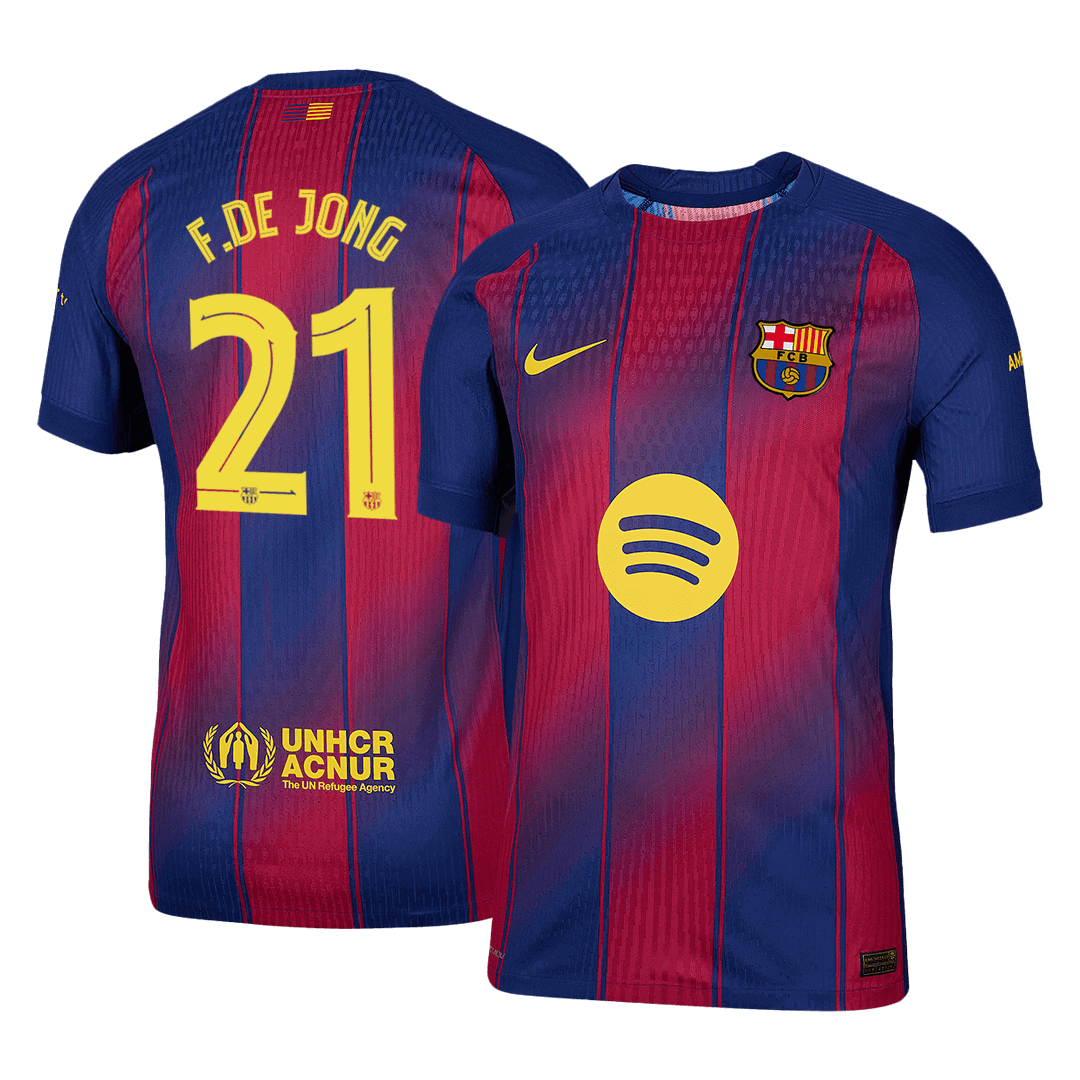 Camiseta de F. DE JONG #21 del FC Barcelona, ​​versión jugador local, temporada 2025/26 - Champions League