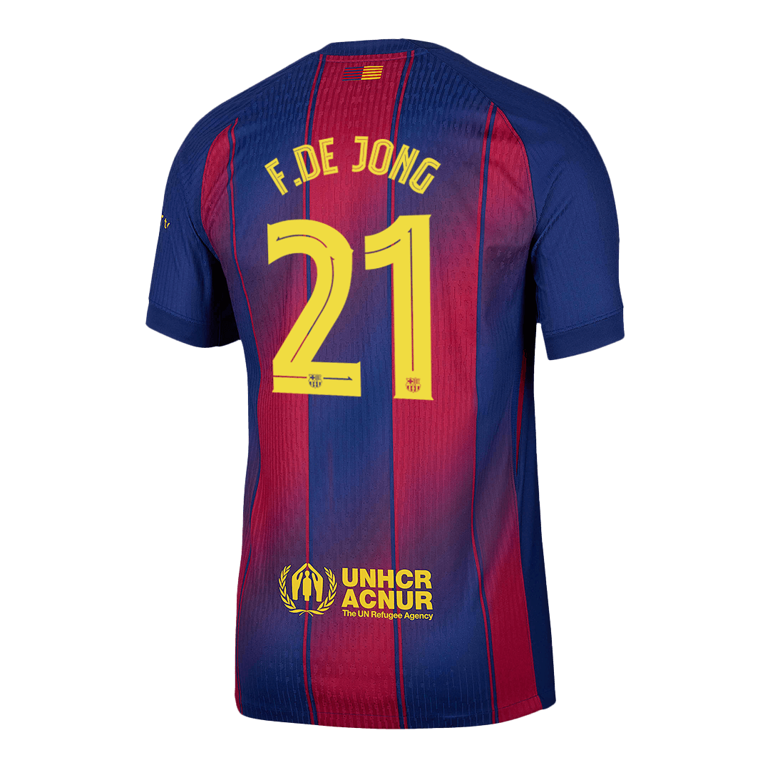 Camiseta de F. DE JONG #21 del FC Barcelona, ​​versión jugador local, temporada 2025/26 - Champions League