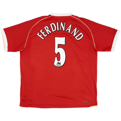Camiseta de fútbol retro local Ferdinand #5 del Manchester United 2006/07